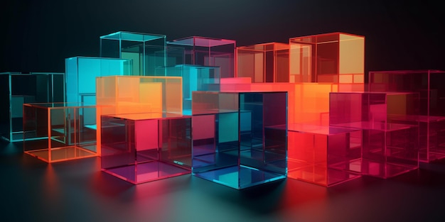 A colorful cubes with the word cubes on it