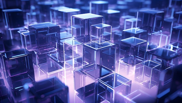 colorful cubic 3d background glass cubes translucent blocks 3d cubes glowing cubes illuminated cubes