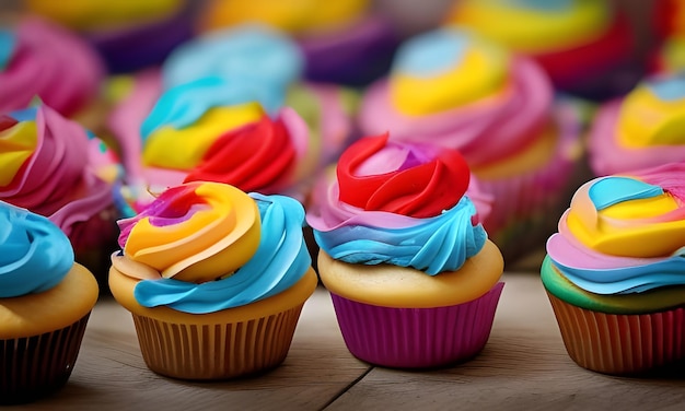 Colorful cupcakes photography