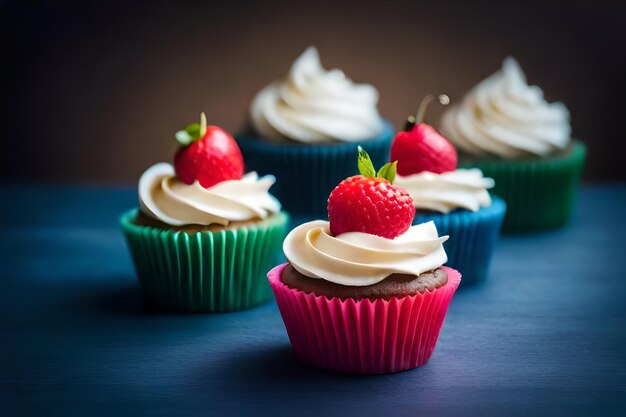 colorful cupcakes with delicious photo