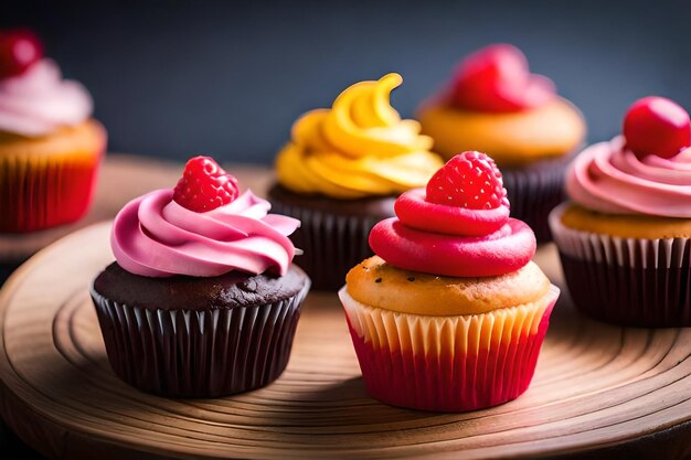 colorful cupcakes with delicious photo