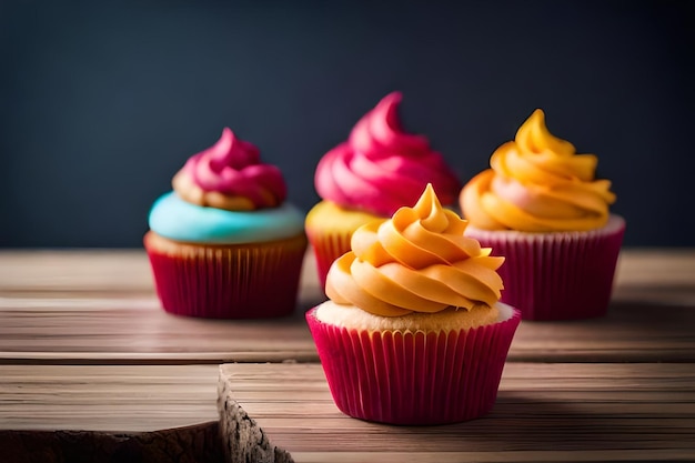 colorful cupcakes with delicious