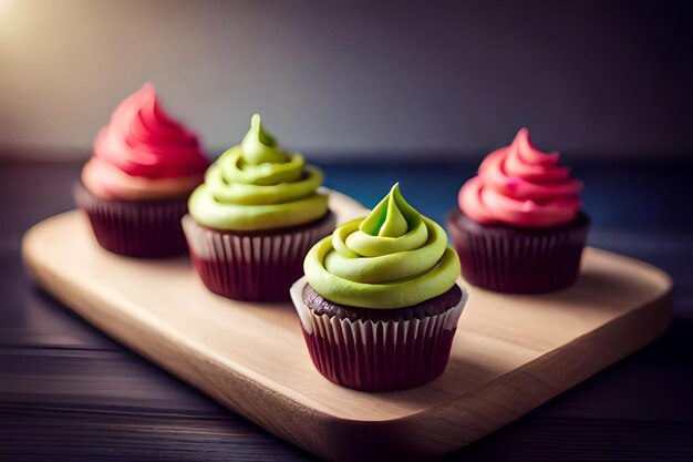 colorful cupcakes with delicious