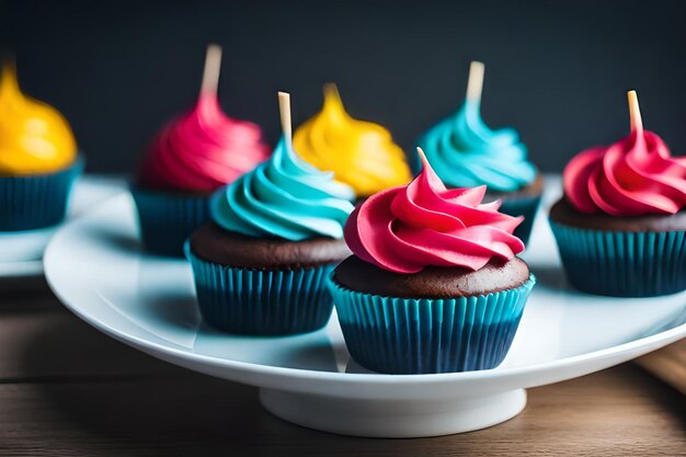 colorful cupcakes with delicious