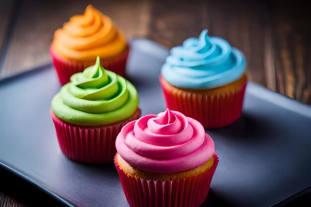 colorful cupcakes with delicious