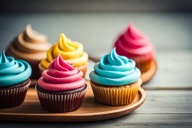 colorful cupcakes with delicious