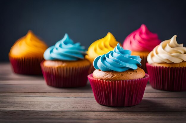 colorful cupcakes with delicious