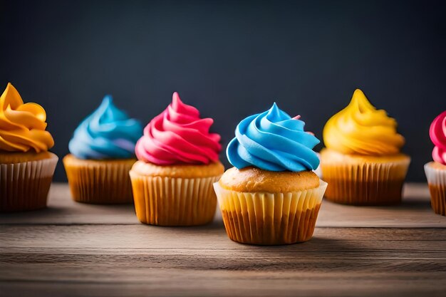 colorful cupcakes with delicious