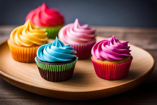 colorful cupcakes with delicious