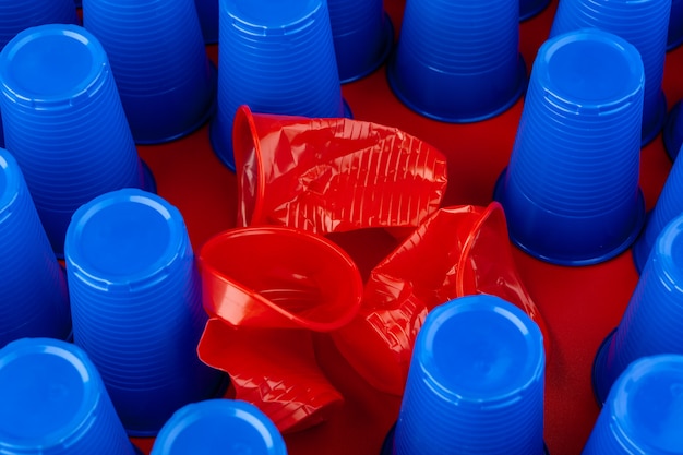 colorful cups close up