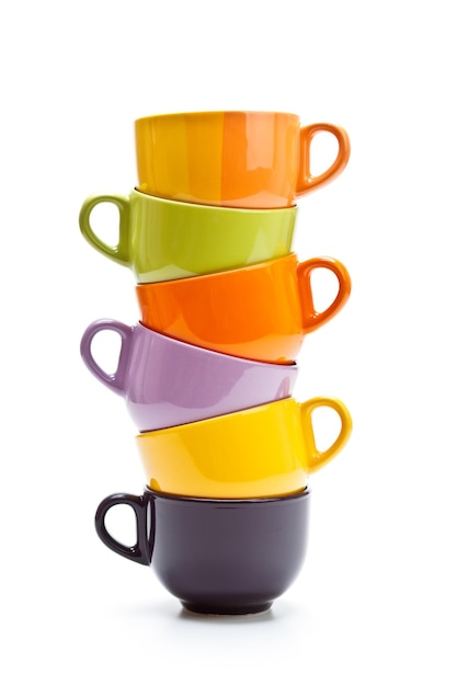 Colorful cups tower
