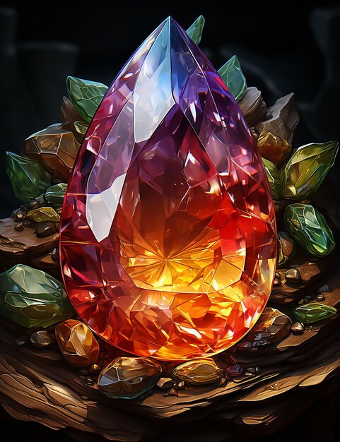 Photo colorful cursed gem