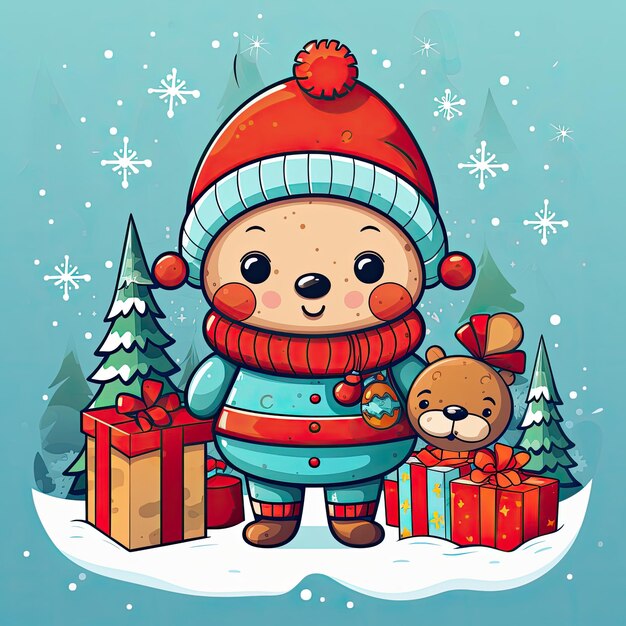 Colorful and Cute Christmas Clip Art in 4K Vector