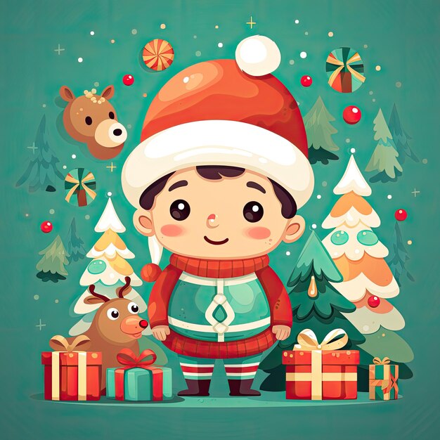 Colorful and Cute Christmas Clip Art in 4K Vector