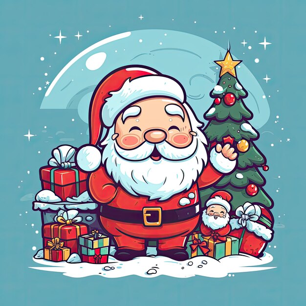 Photo colorful and cute christmas clip art in 4k vector