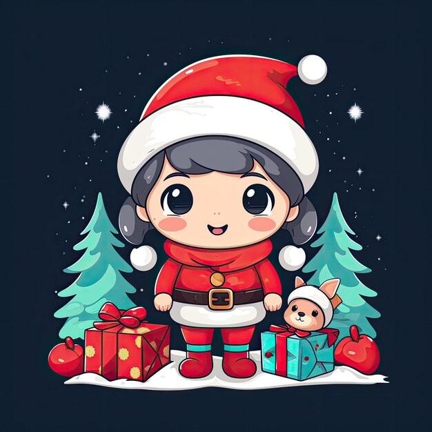 Colorful and Cute Christmas Clip Art in 4K Vector