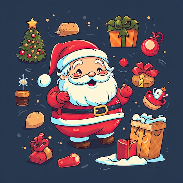 Colorful and Cute Christmas Clip Art in 4K Vector