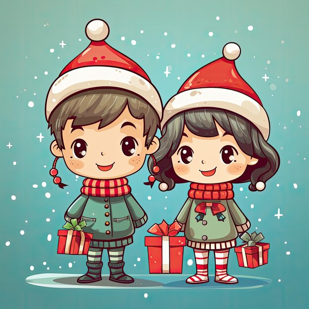 Colorful and Cute Christmas Clip Art in 4K Vector