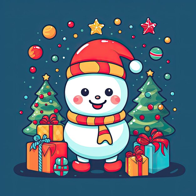 Colorful and Cute Christmas Clip Art in 4K Vector