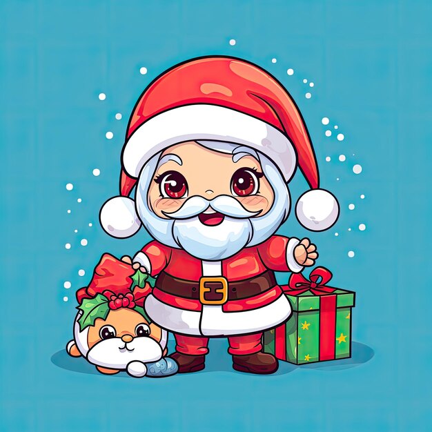 Photo colorful and cute christmas clip art in 4k vector