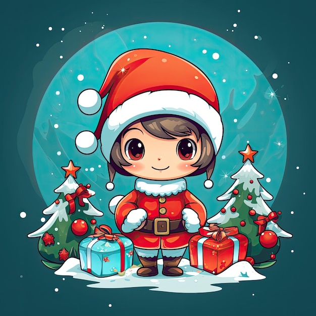 Colorful and Cute Christmas Clip Art in 4K Vector
