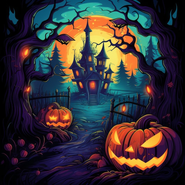 Colorful and Cute Halloween Clip Art in Vector