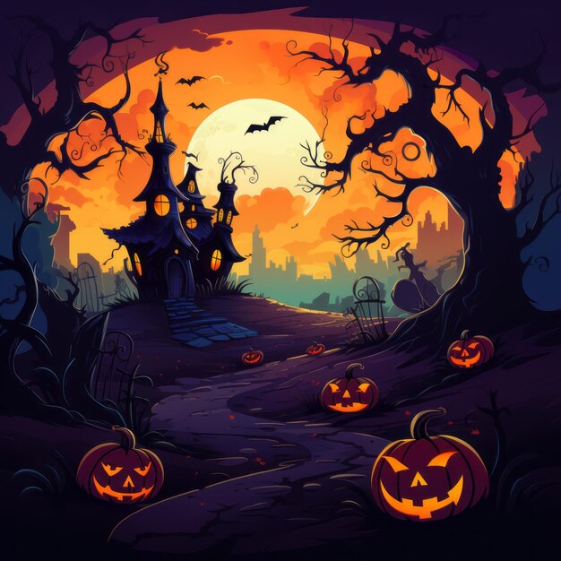 Premium AI Image | Colorful and Cute Halloween Clip Art in Vector