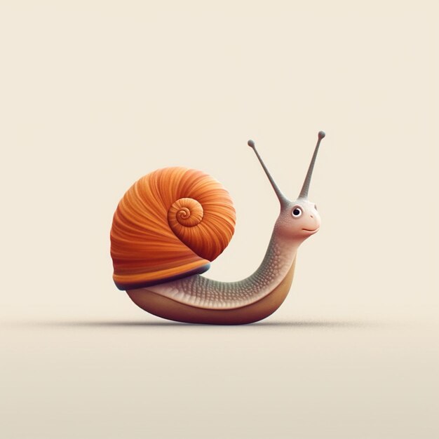 Colorful cute snail illustration