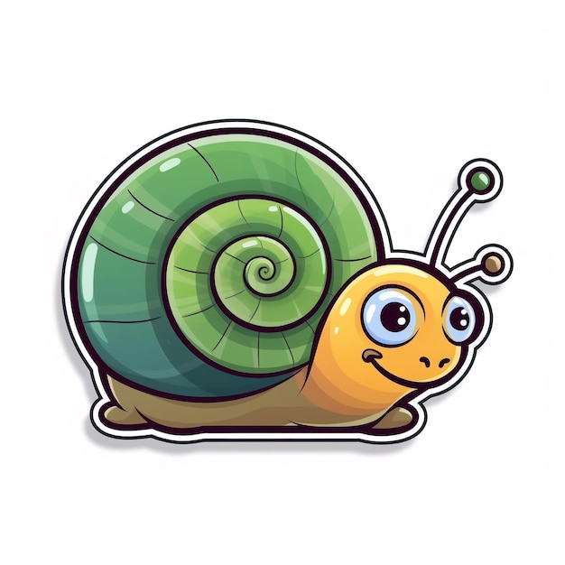 Photo colorful cute snail illustration