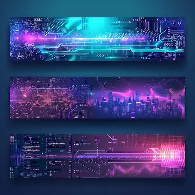 Photo colorful cyberpunk hologram billboard panel design with 3d holographi illustration trending item