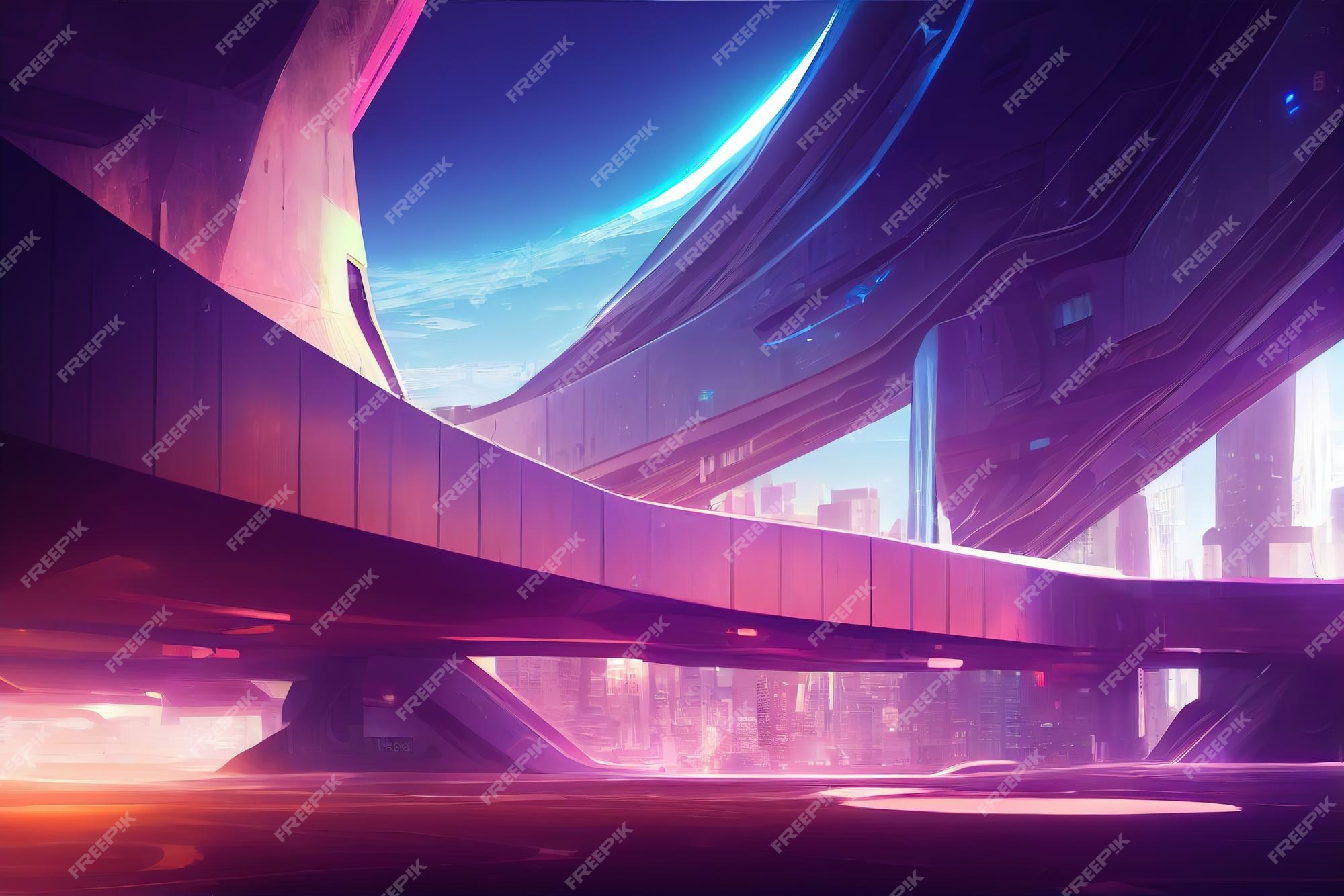 Premium Photo | Colorful cyberpunk metaverse city background in anime style  concept art digital painting fantasy illustration