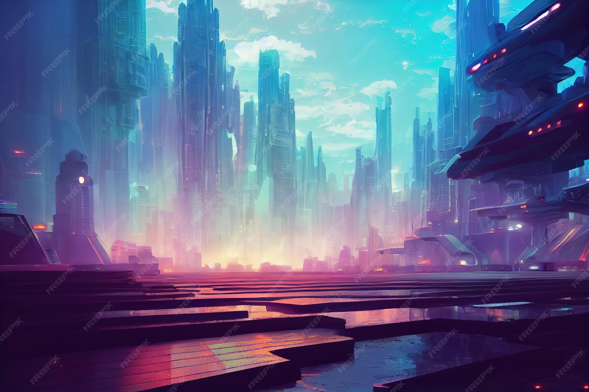 HD wallpaper: animated city wallpaper, cyberpunk, science fiction