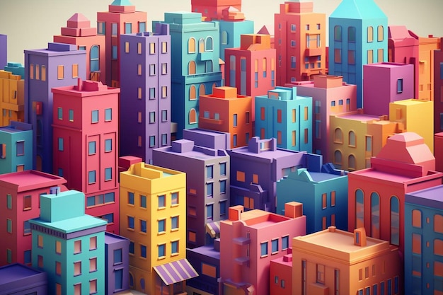 Photo colorful d isometric city