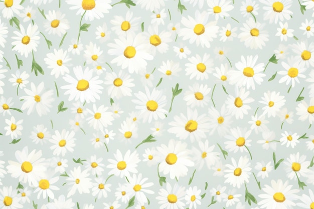 Colorful Daisy Flower Watercolor Pattern Background Wallpaper Valentine's Day Banner Love