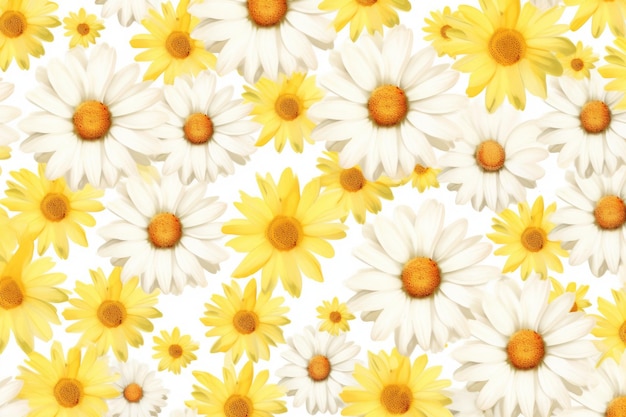 Colorful Daisy Flower Watercolor Pattern Background Wallpaper Valentine's Day Banner Wedding