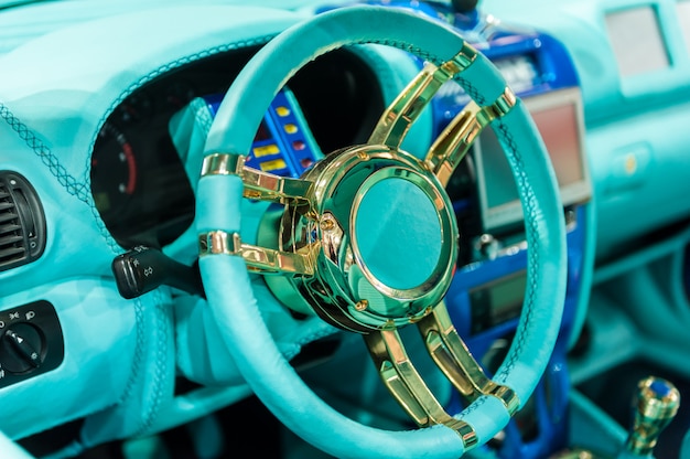 Colorful dashboard of a modern car