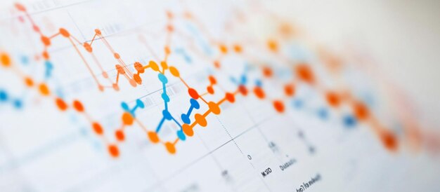 colorful data graph trends closeup financial report background business analysis