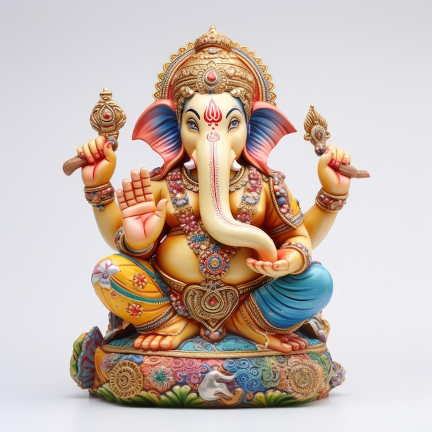 Colorful and decorative lord ganesha sculpture Concept of Lord ganesha festival