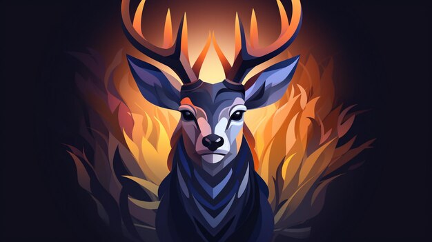 colorful deer logo illustration