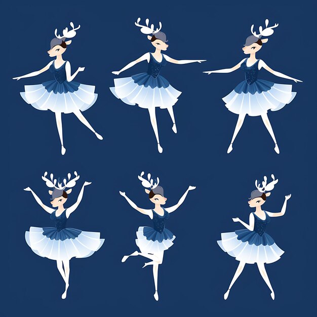 Photo colorful a deer mammal with ballerina suit gracefully performing a ba animal stamp collection idea