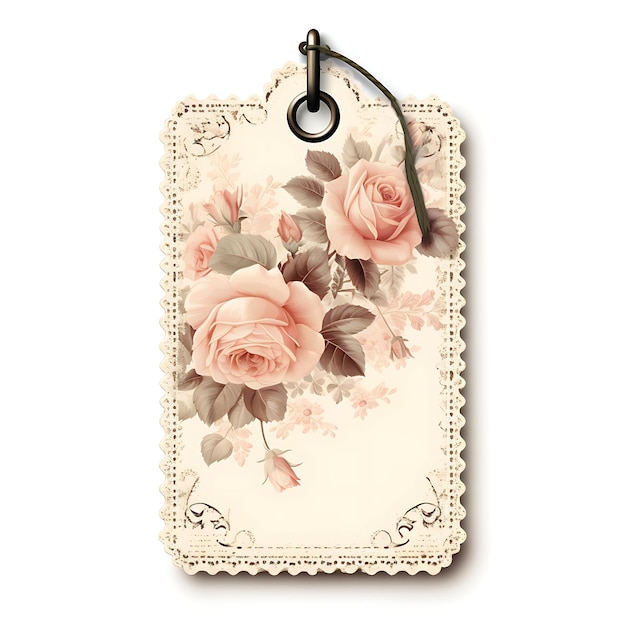 Foto colorful delicate vintage hang tag key shaped antique rose and ivory creative hang tag collection