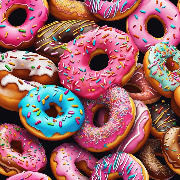 Colorful delicious donut set