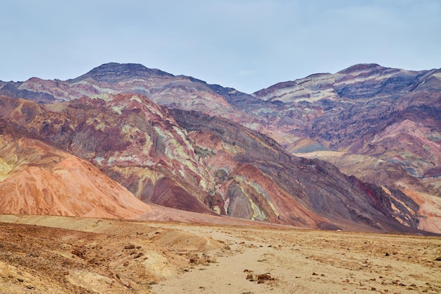 Colorful desert mountains in death valley