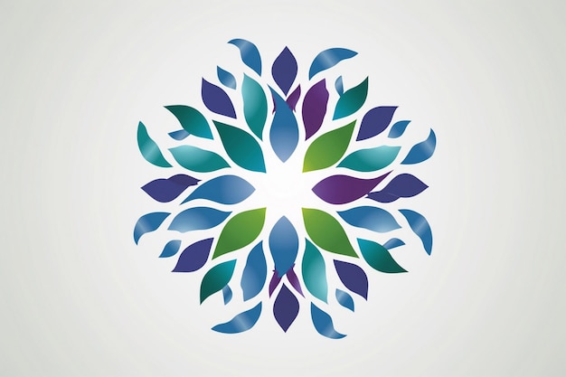 a colorful design of a flower is shown in a circle