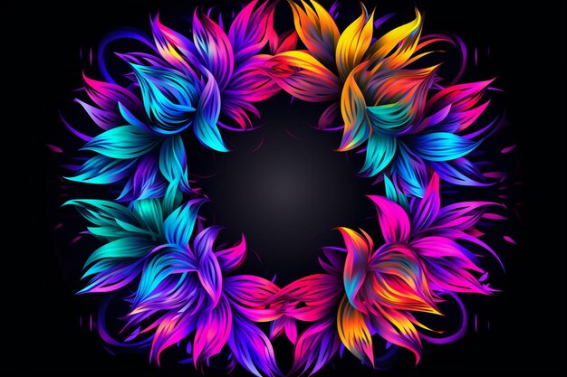 Colorful design frame floral wreath of fl