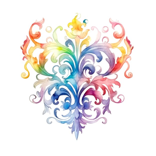 Photo a colorful design of a heart with a bird on it