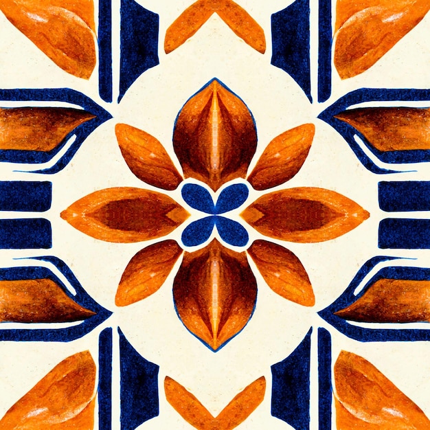 Colorful design of a Mexican talavera seamless pattern tile