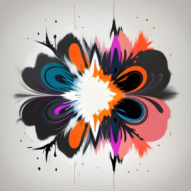 A colorful design painting illustrative design wall art generative ai