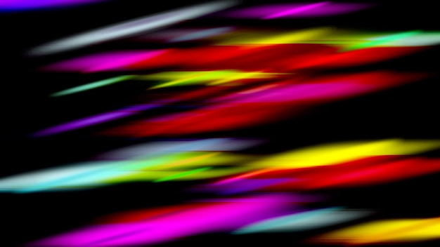 красочный дизайн цветных линий радуги показан на черном фоне