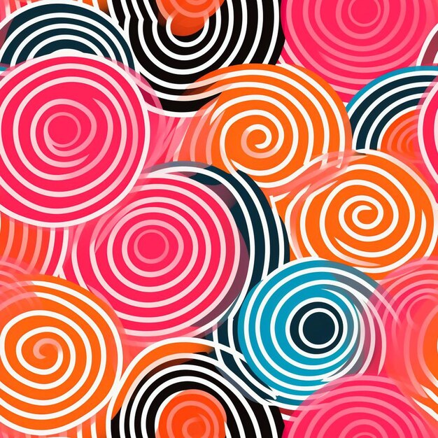 Photo a colorful design with circles like circles and a red background.